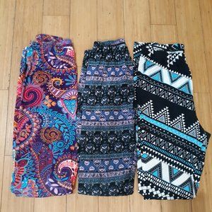 Super Cute Leggings 3 Pair Size Medium M